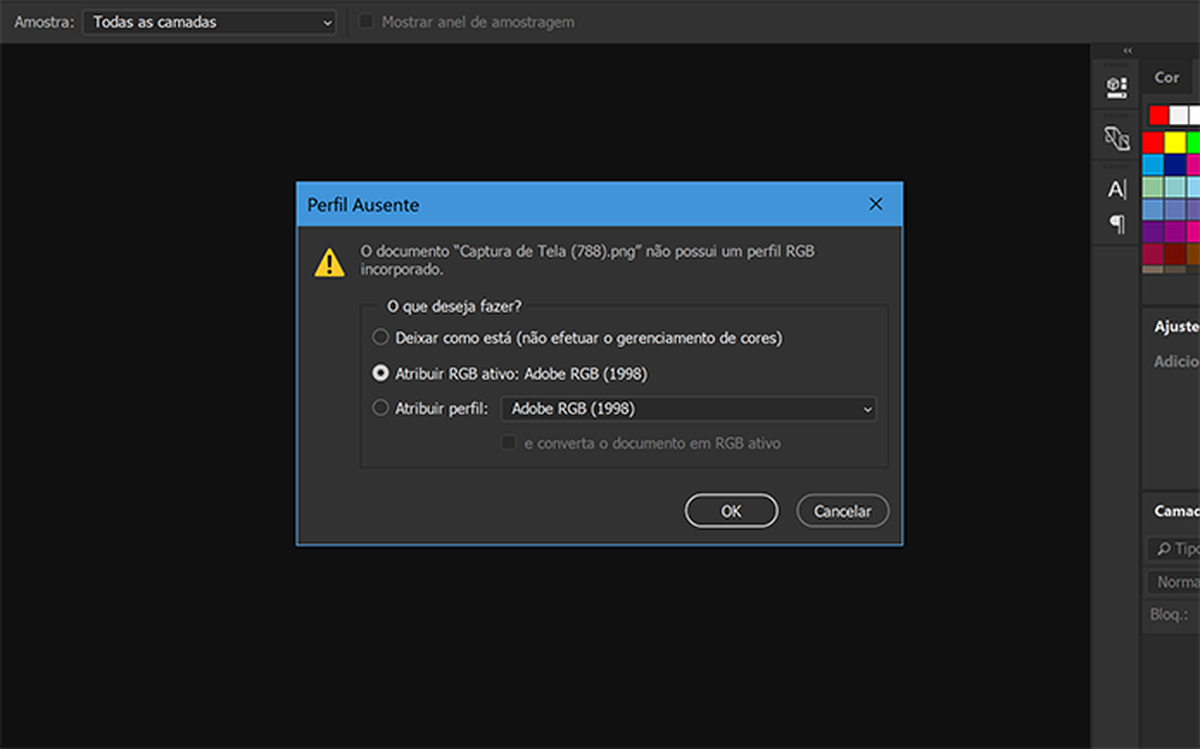 Como desativar o aviso de 'Perfil Ausente' do Photoshop – TechTudo